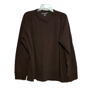 Foot Locker Men's 100% Cotton Brown Long Sleeve Crewneck Shirt Size 2XL